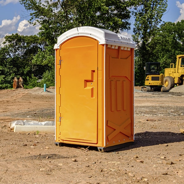 how often are the porta potties cleaned and serviced during a rental period in Schuyler County Illinois